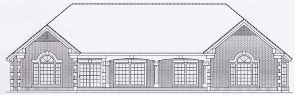 Rear Elevation for House Plan #807372