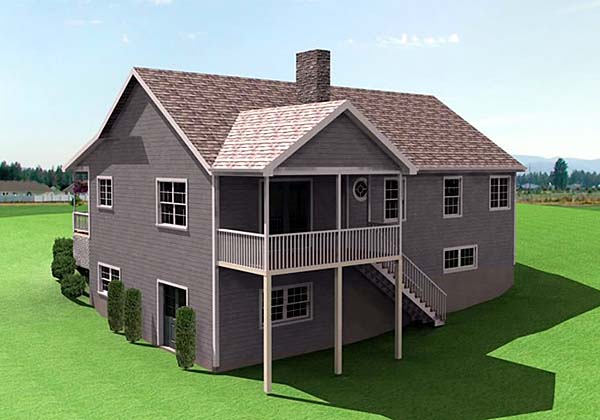 Rear Elevation for House Plan #733941