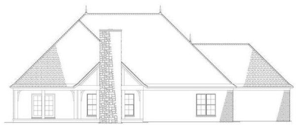 Rear Elevation for House Plan #310632