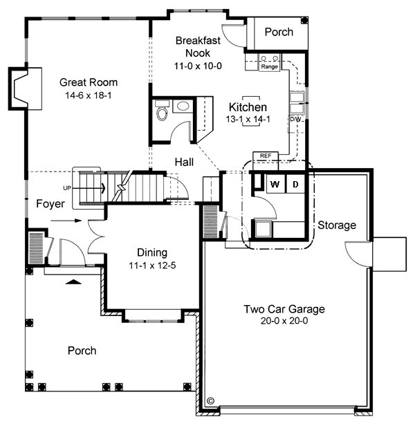 Main Floor Plan for House Plan #181202