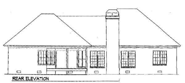 Rear Elevation for House Plan #119481