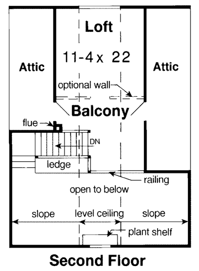 Second Floor Plan for House Plan #187201