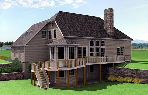 Rear Elevation for House Plan #738522
