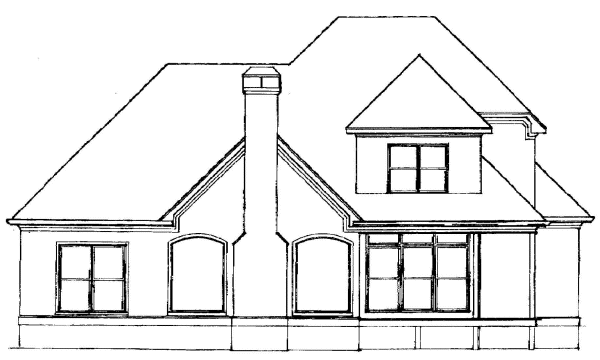 Rear Elevation for House Plan #114581