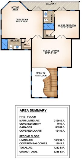 Second Floor Plan for House Plan #912342