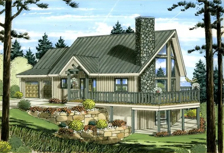 Full Rendering for House Plan #102020