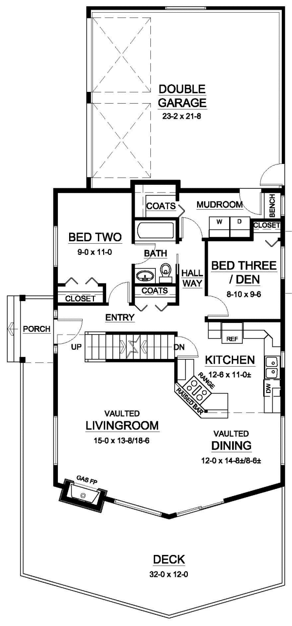 Main Floor Plan for House Plan #102020