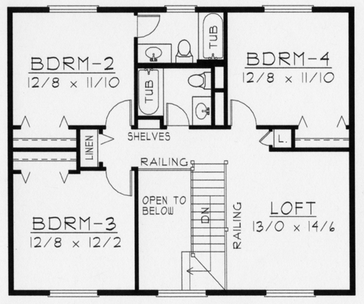 Second Floor Plan for House Plan #808122