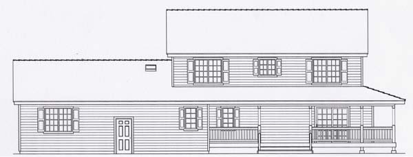 Rear Elevation for House Plan #808122