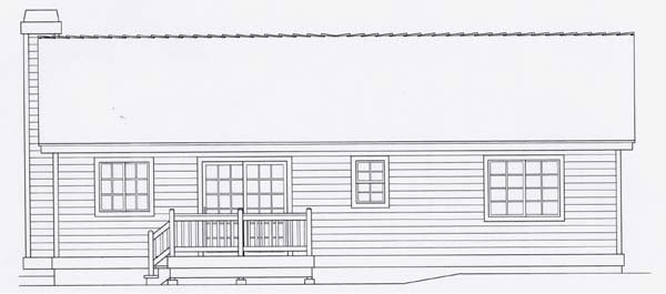 Rear Elevation for House Plan #800801