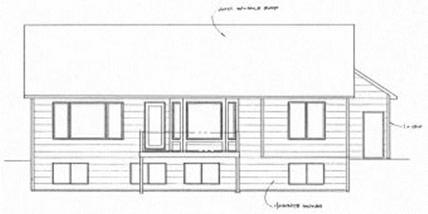 Rear Elevation for House Plan #358821
