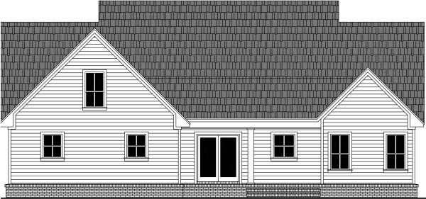 Rear Elevation for House Plan #210512