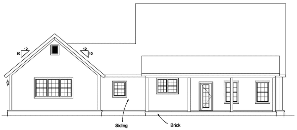 Rear Elevation for House Plan #248042