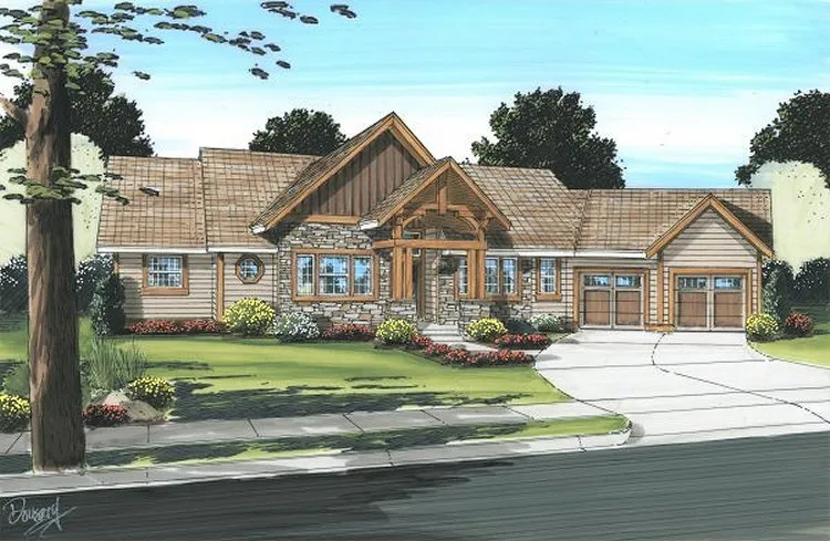 Full Rendering for House Plan #108157