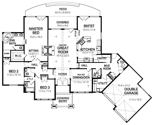 Main Floor Plan for House Plan #108157