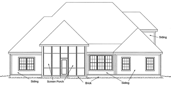Rear Elevation for House Plan #242814