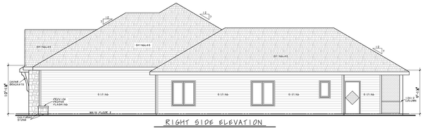 Right Elevation for House Plan #156932