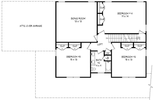 Second Floor Plan for House Plan #699272