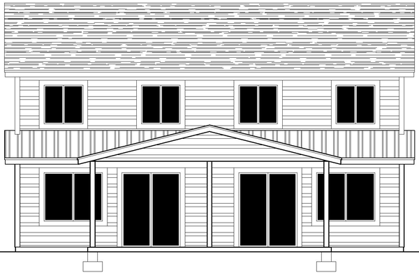 Rear Elevation for House Plan #802392