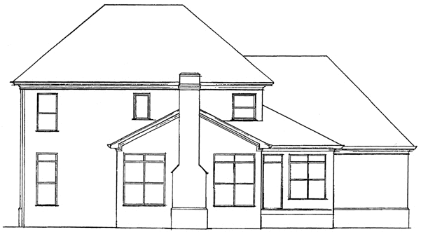 Rear Elevation for House Plan #113162