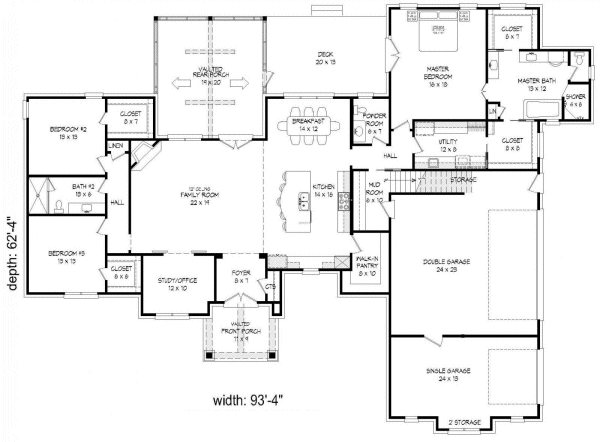 Main Floor Plan for House Plan #692872