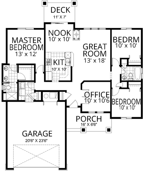 Main Floor Plan for House Plan #804241