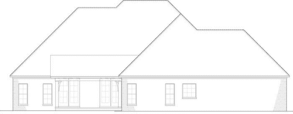 Rear Elevation for House Plan #312522