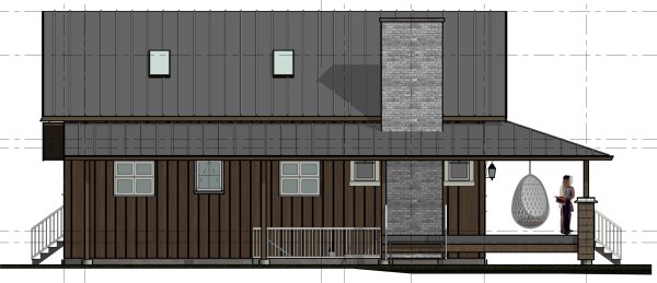 Left Elevation for House Plan #761122