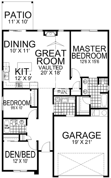 Main Floor Plan for House Plan #805641
