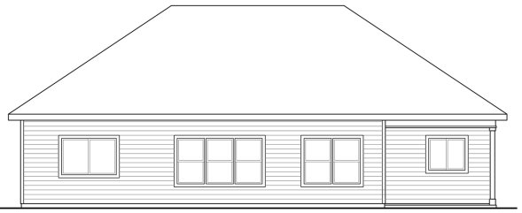 Rear Elevation for House Plan #348881