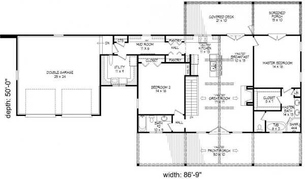 Main Floor Plan for House Plan #691561