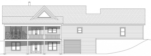 Rear Elevation for House Plan #691561
