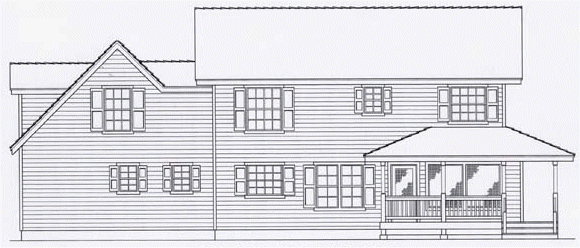 Rear Elevation for House Plan #800481
