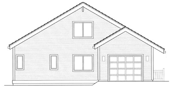 Rear Elevation for House Plan #803132