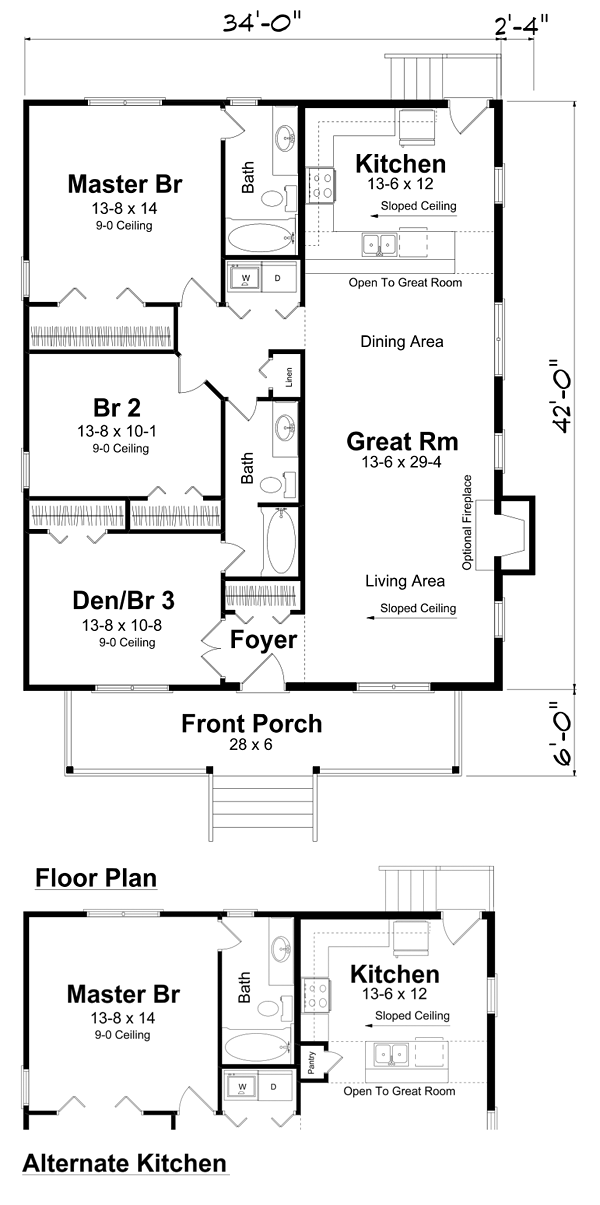 Main Floor Plan for House Plan #250047