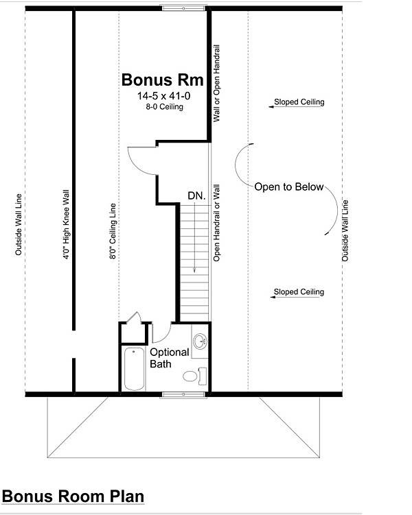 Attic Plan for House Plan #250047
