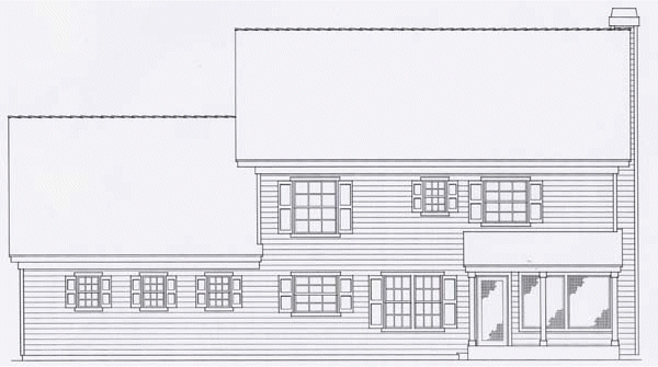 Rear Elevation for House Plan #809502