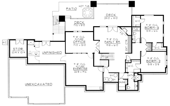 Basement Plan for House Plan #806644