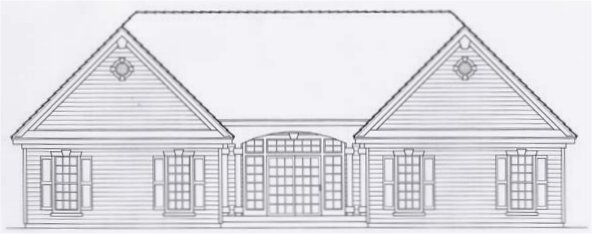Rear Elevation for House Plan #809081