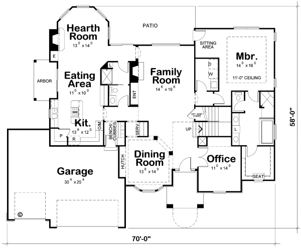 Main Floor Plan for House Plan #155813