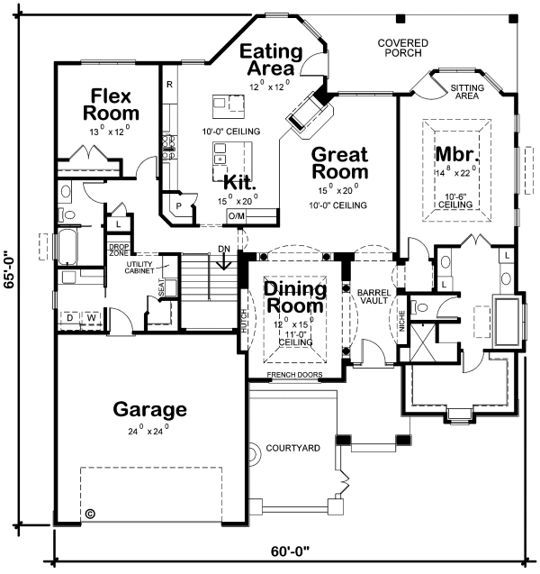 Main Floor Plan for House Plan #157032