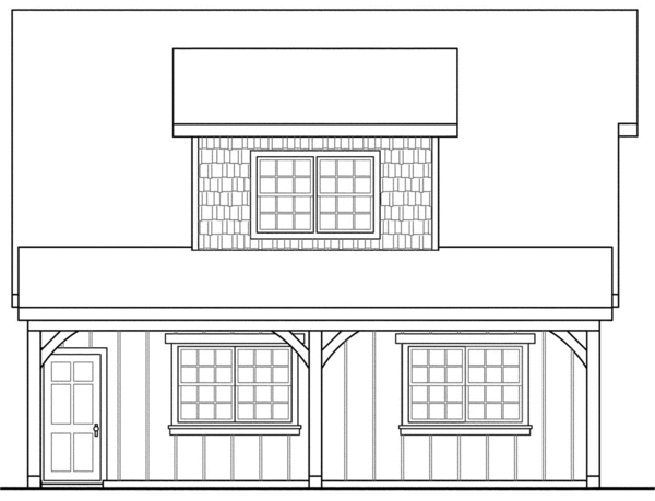 Left Elevation for House Plan #344731