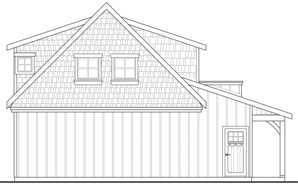 Rear Elevation for House Plan #346322