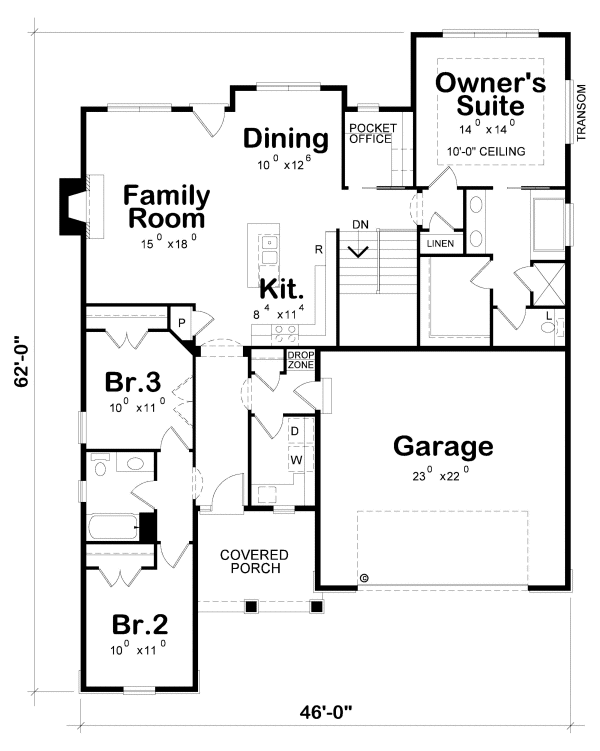 Main Floor Plan for House Plan #150171