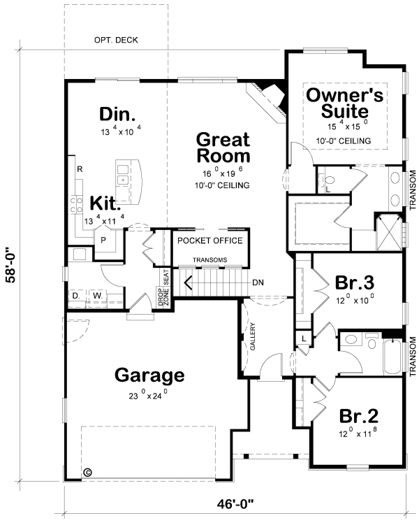 Main Floor Plan for House Plan #158581