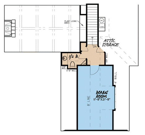 Attic Plan for House Plan #311091