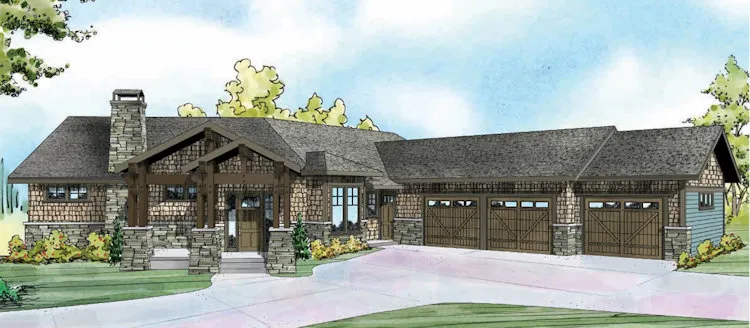 Full Rendering for House Plan #347914