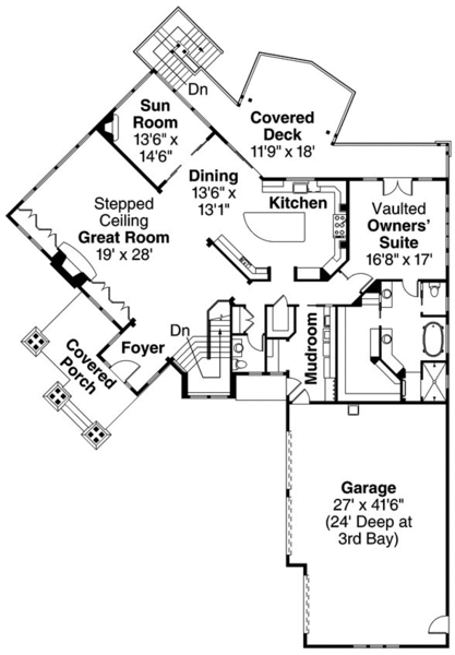 Main Floor Plan for House Plan #347914
