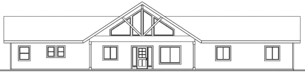 Rear Elevation for House Plan #345412