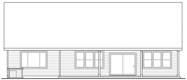 Rear Elevation for House Plan #349132